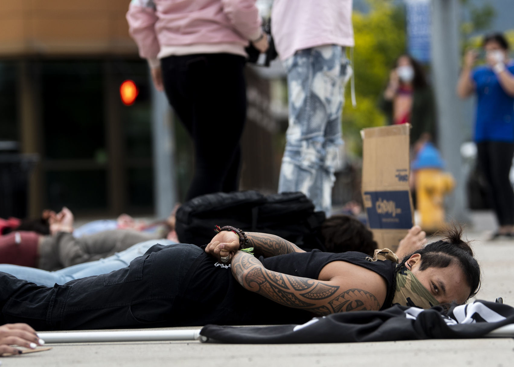 Face down on West Broadway Street